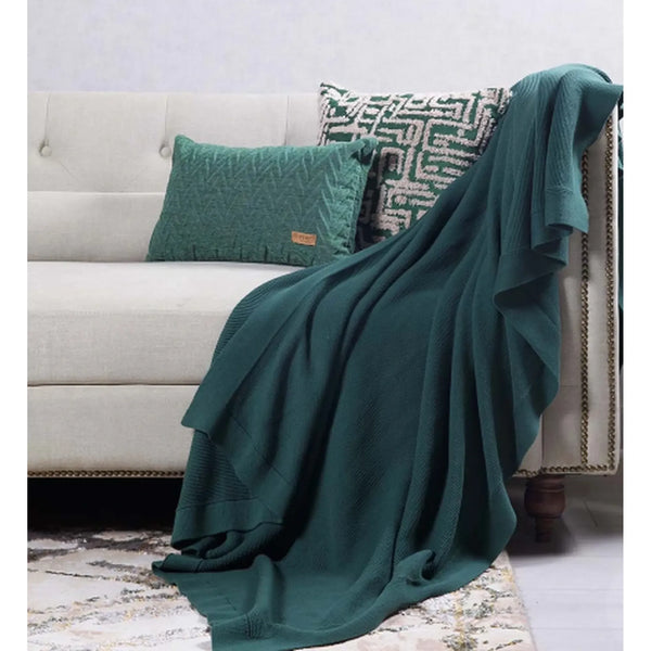 Addison Emerald Green Knitted Throw