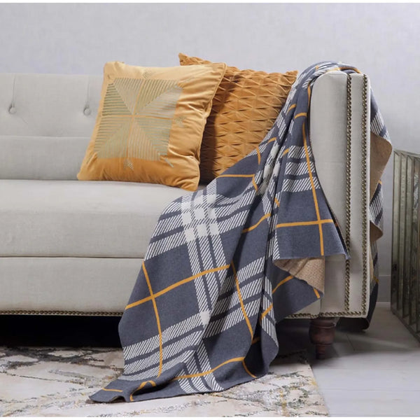 Checker Charcoal Grey Throw