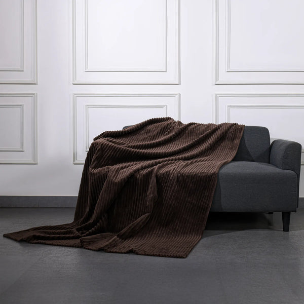 Fluff Mink Coffee Fur Throw