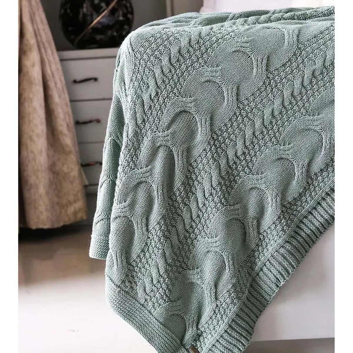 Classical Throw Green – Purple Patch Studio