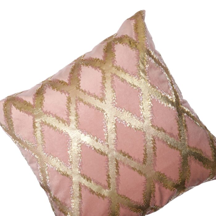 Golden Paradise Geometric Blocks Cushion Cover
