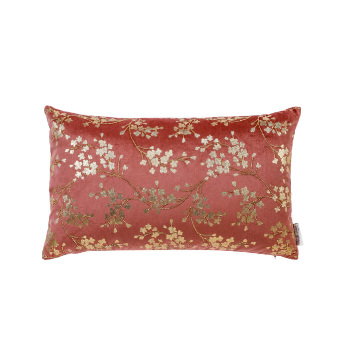 Golden Paradise Floral Art Rectangular Cushion
